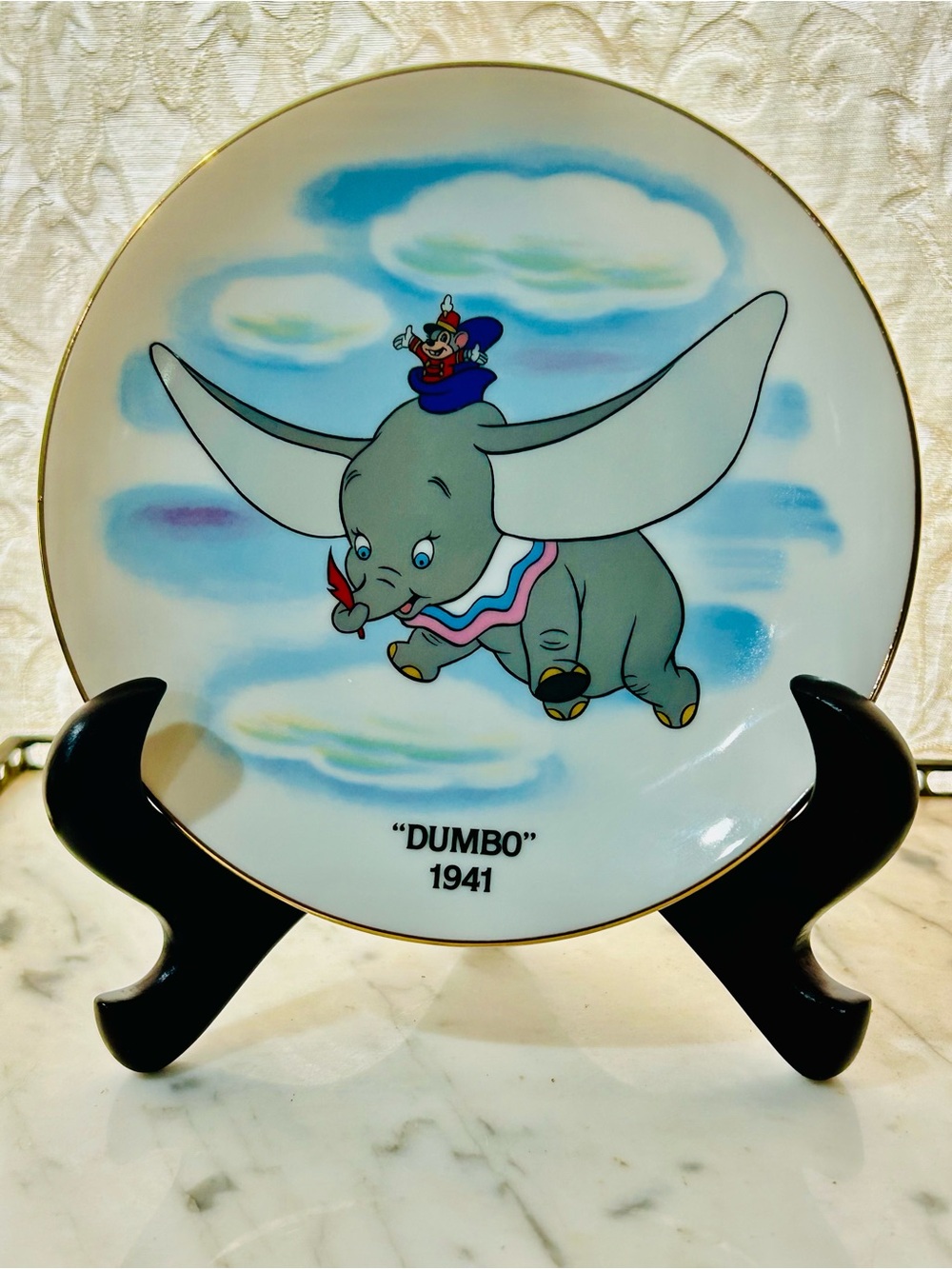 Vintage Disney Dumbo 1941 Decorative Collector Plate - Blue